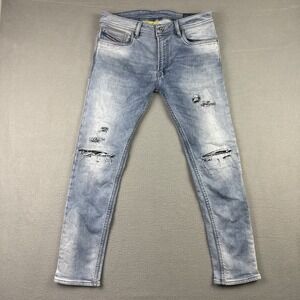 Diesel Jeans Men 32x29* Blue Denim Safado Reg Slim Straight Skinny Moto Grunge